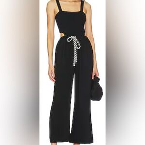 Heartloom Black Jumpsuit with Striped Tie